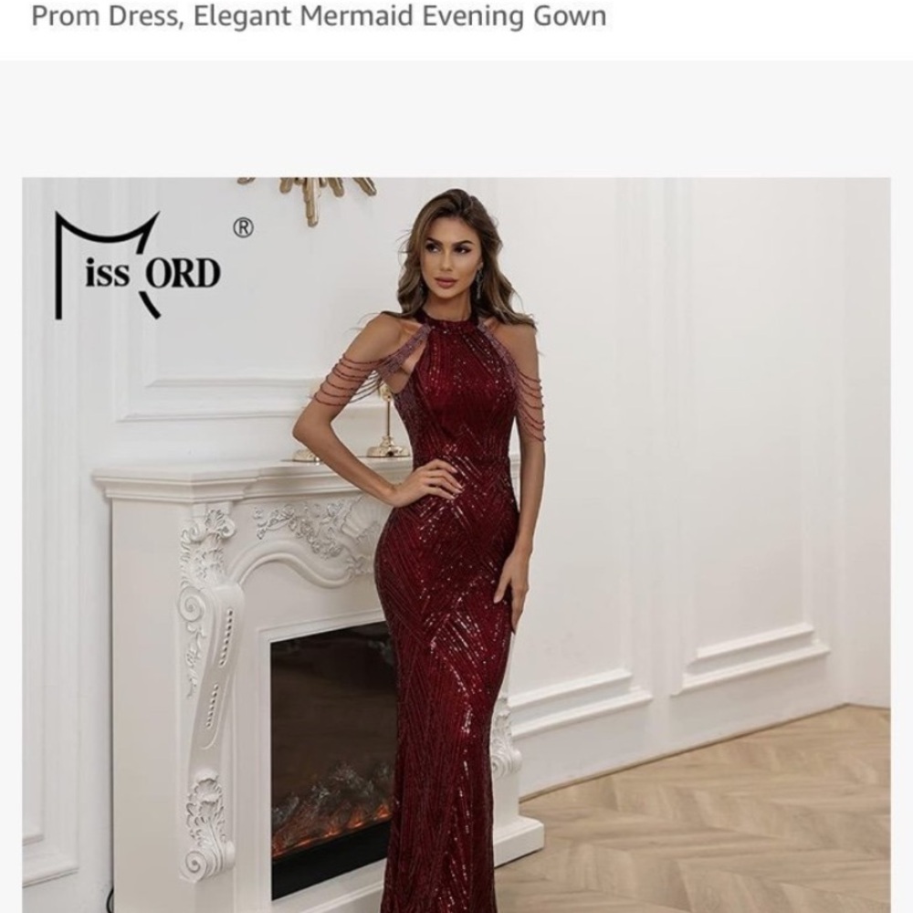 Retl$90 LG/12 Burgundy Mermaid Evening Gown